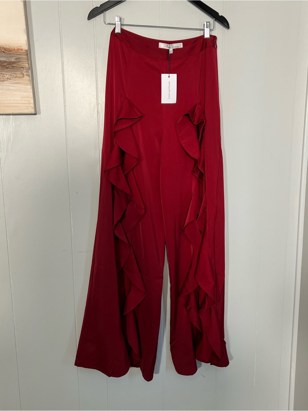 LOVERS + FRIENDS ADAGIO RUFFLE PANT 
Women's Red Ruffle Split-Leg Wide Pants - Picture 5 of 7